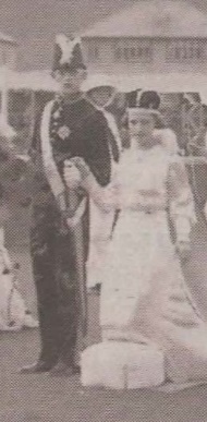 Elwyn (right) at his wedding, in dress uniform.