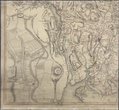 Detail of Thomas Jefferys's 1770 map of Westmoreland showing the Kendal area, with Natland just to the south.